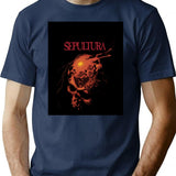Sepultura Skull T-Shirt for Men & Women, T-Shirts Graphic Tee - Navy