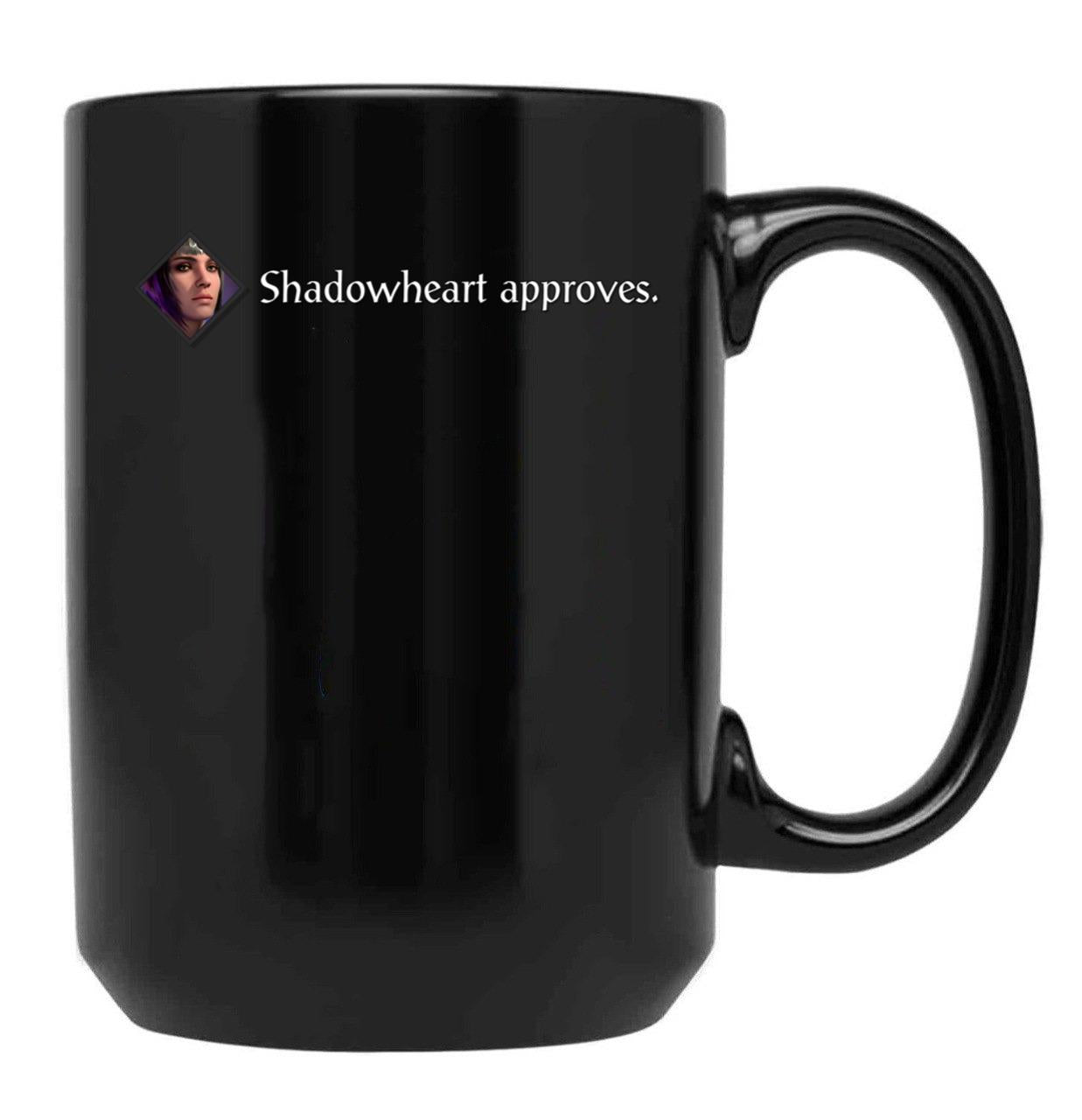 Shadowheart Approves Black Coffee Mug, Gift Coffee Mug