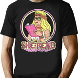 She-Read T-Shirt for Men & Women, T-Shirts Graphic Tee - Black