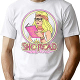 She-Read T-Shirt for Men & Women, T-Shirts Graphic Tee - White