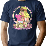 She-Read T-Shirt for Men & Women, T-Shirts Graphic Tee - Navy