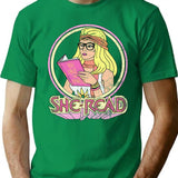 She-Read T-Shirt for Men & Women, T-Shirts Graphic Tee - Green