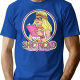 She-Read T-Shirt for Men & Women, T-Shirts Graphic Tee - Blue