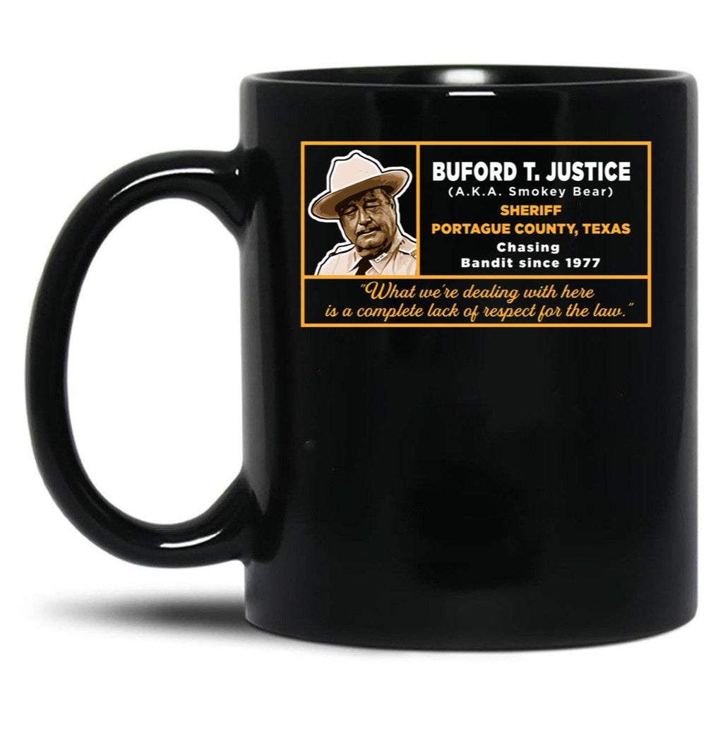 Sheriff Buford T Justice Black Coffee Mug, Gift Coffee Mug