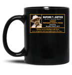 Sheriff Buford T Justice Black Coffee Mug, Gift Coffee Mug