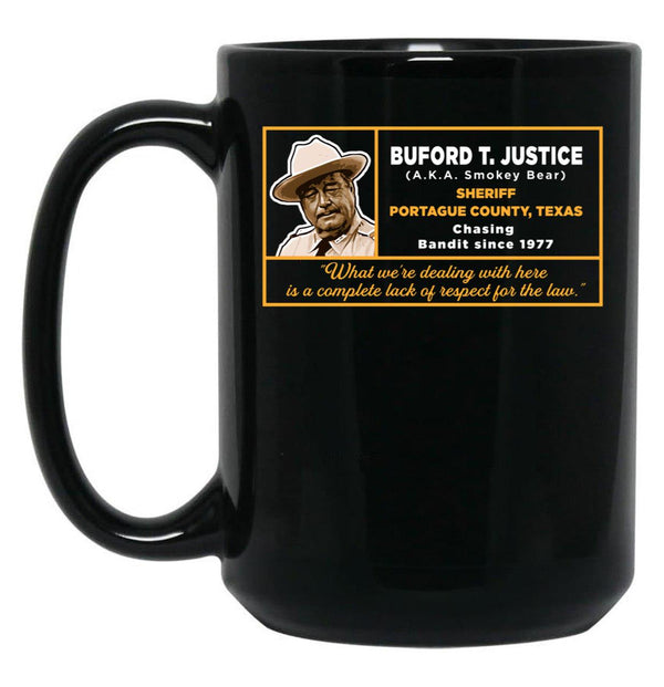 Sheriff Buford T Justice Black Coffee Mug, Gift Coffee Mug - Black
