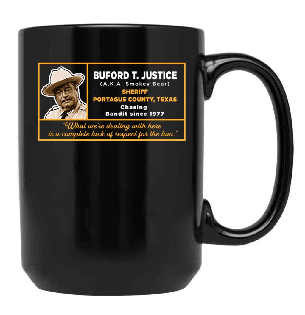Sheriff Buford T Justice Black Coffee Mug, Gift Coffee Mug