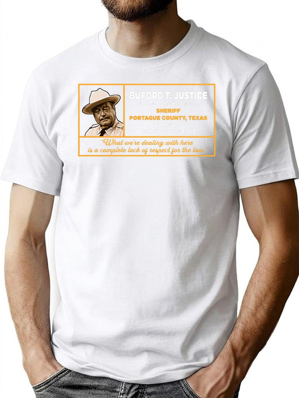 Sheriff Buford T Justice Premium Heavyweight Cotton T-Shirt - White