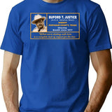 Sheriff Buford T Justice Premium Heavyweight Cotton T-Shirt - Blue