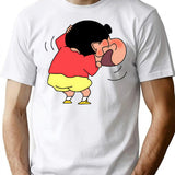 Shin Chan Blushing T-Shirt for Men & Women, T-Shirts Graphic Tee - White