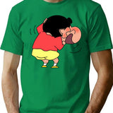 Shin Chan Blushing T-Shirt for Men & Women, T-Shirts Graphic Tee - Green