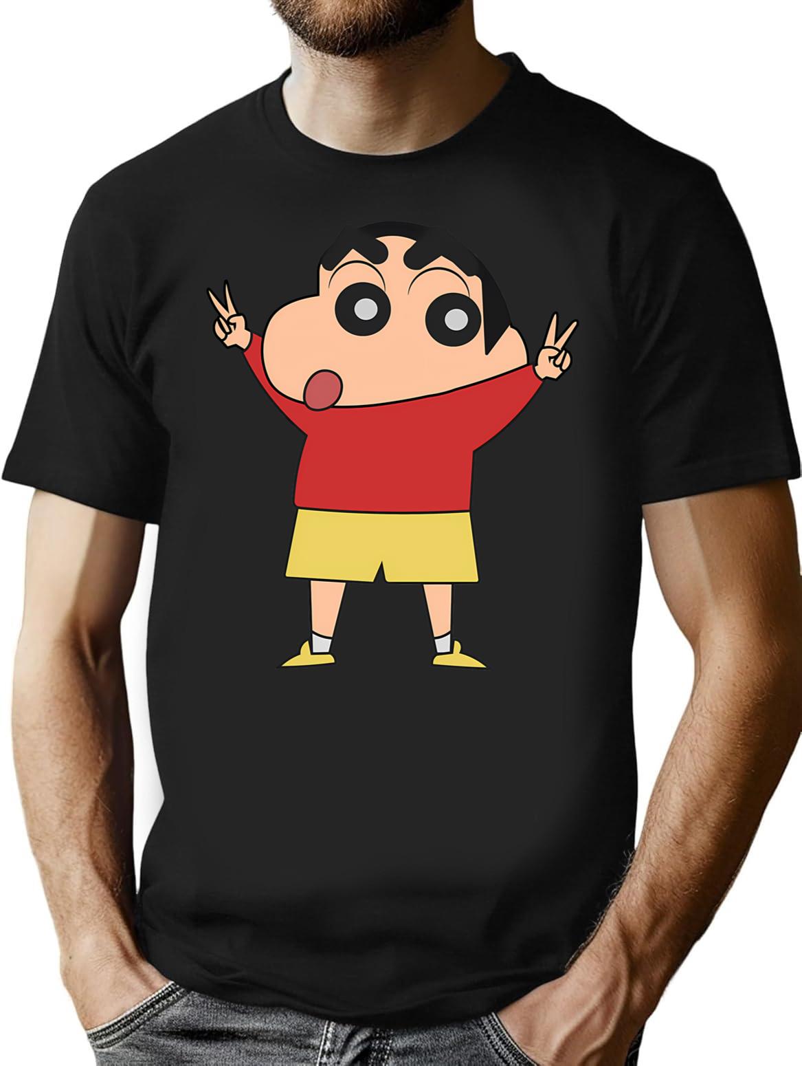 Shin Chan For President T-Shirt for Men & Women, T-Shirts Graphic Tee - Black