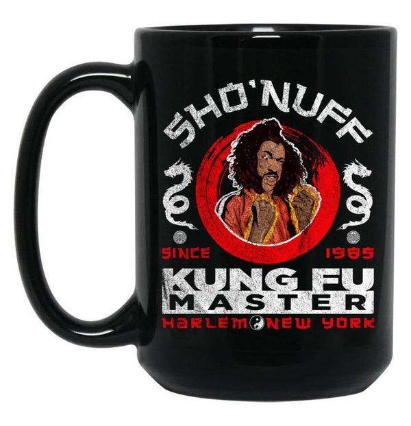 Sho Nuff Kung Fu Master Black Coffee Mug, Gift Coffee Mug - Black