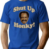 Shut Up Honky Worn Premium Heavyweight Cotton T-Shirt - Blue