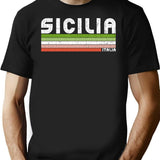 Sicilia Italia - Retro Italy Design T-Shirt for Men & Women, T-Shirts Graphic Tee - Black