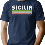 Sicilia Italia - Retro Italy Design T-Shirt for Men & Women, T-Shirts Graphic Tee - Navy