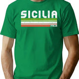 Sicilia Italia - Retro Italy Design T-Shirt for Men & Women, T-Shirts Graphic Tee - Green