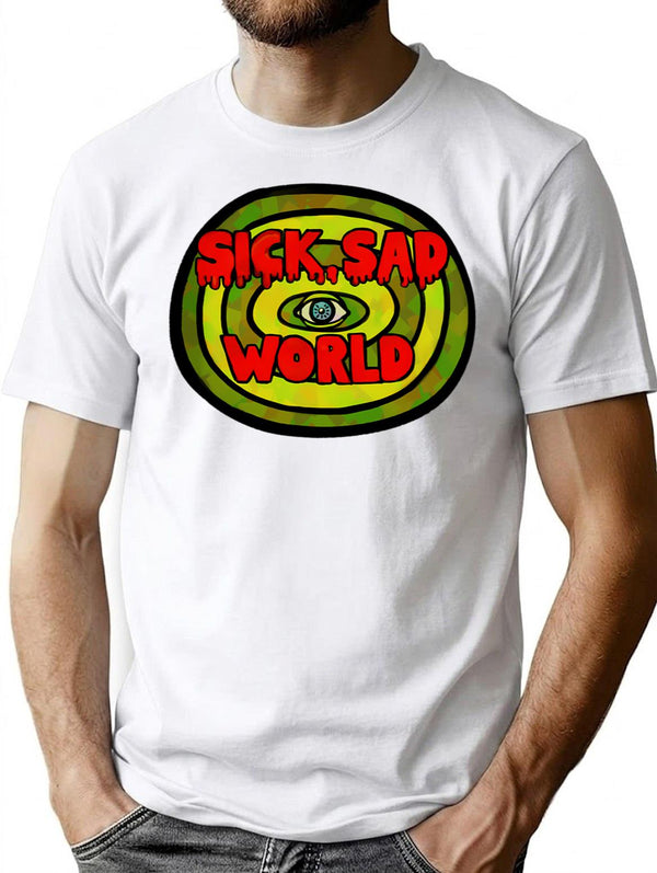 Sick Sad World T-Shirt for Men & Women, T-Shirts Graphic Tee - White