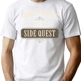 Side Quest T-Shirt for Men & Women, T-Shirts Graphic Tee - White