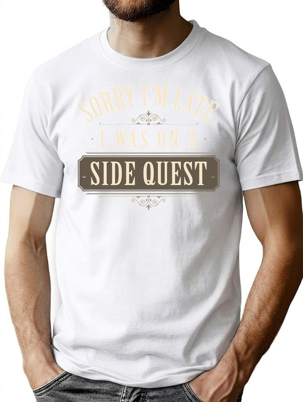 Side Quest T-Shirt for Men & Women, T-Shirts Graphic Tee - White