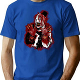 Silent Clown Bloody T-Shirt for Men & Women, T-Shirts Graphic Tee - Blue