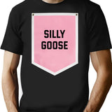 Silly Goose Vintage Style Pennant T-Shirt for Men & Women, T-Shirts Graphic Tee - Black