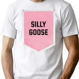 Silly Goose Vintage Style Pennant T-Shirt for Men & Women, T-Shirts Graphic Tee - White