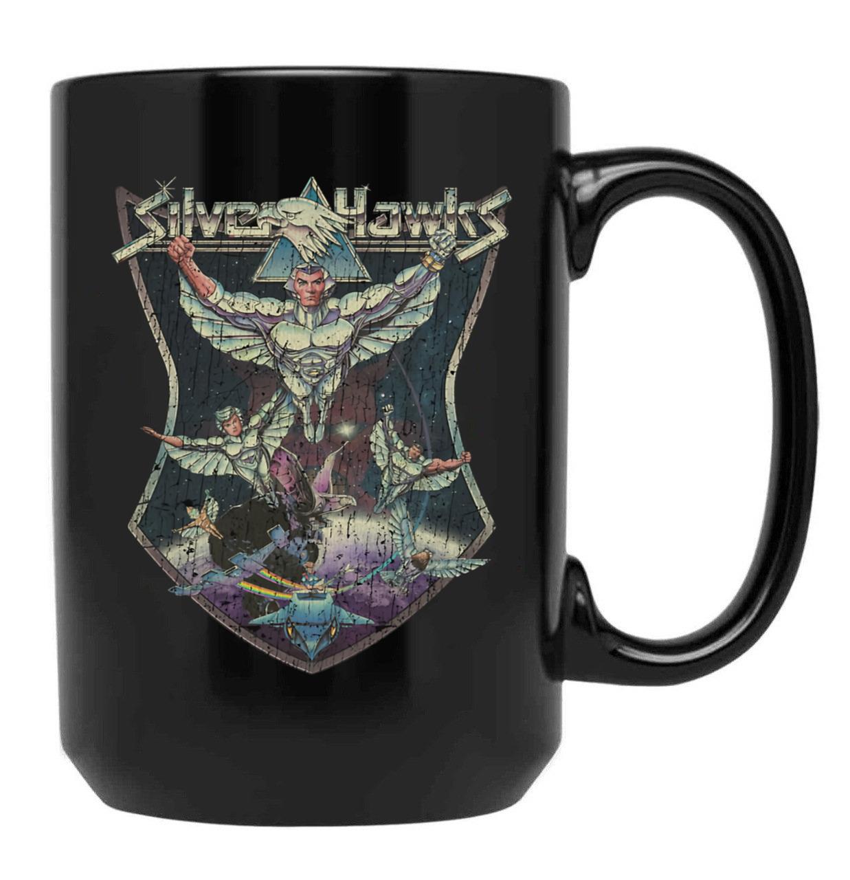 Silverhawks 1986 Black Coffee Mug, Gift Coffee Mug