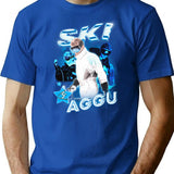 Ski Aggu Vintage Merch T-Shirt for Men & Women, T-Shirts Graphic Tee - Blue