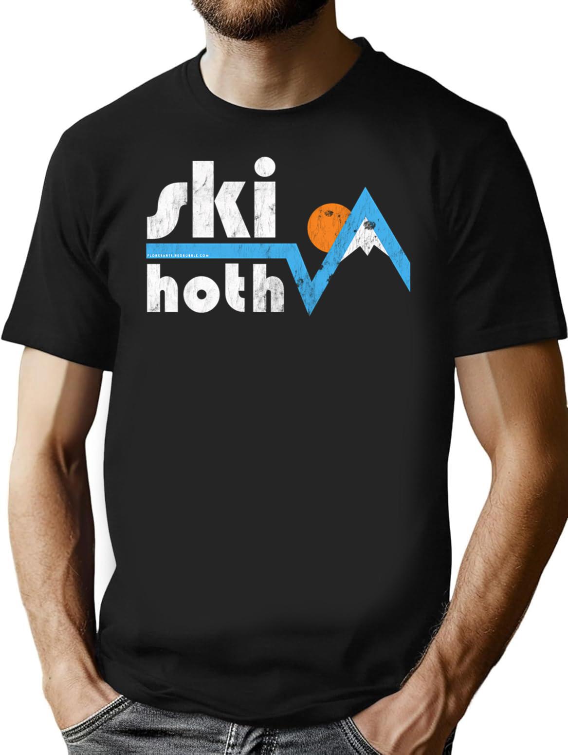 Ski Hoth T-Shirt for Men & Women, T-Shirts Graphic Tee - Black