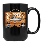 Skipper Gilligan'S Island Wooden Sign Black Coffee Mug, Gift Coffee Mug