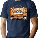 Skipper Gilligan'S Island Wooden Sign Premium Heavyweight Cotton T-Shirt - Navy