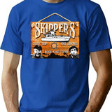 Skipper Gilligan'S Island Wooden Sign Premium Heavyweight Cotton T-Shirt - Blue