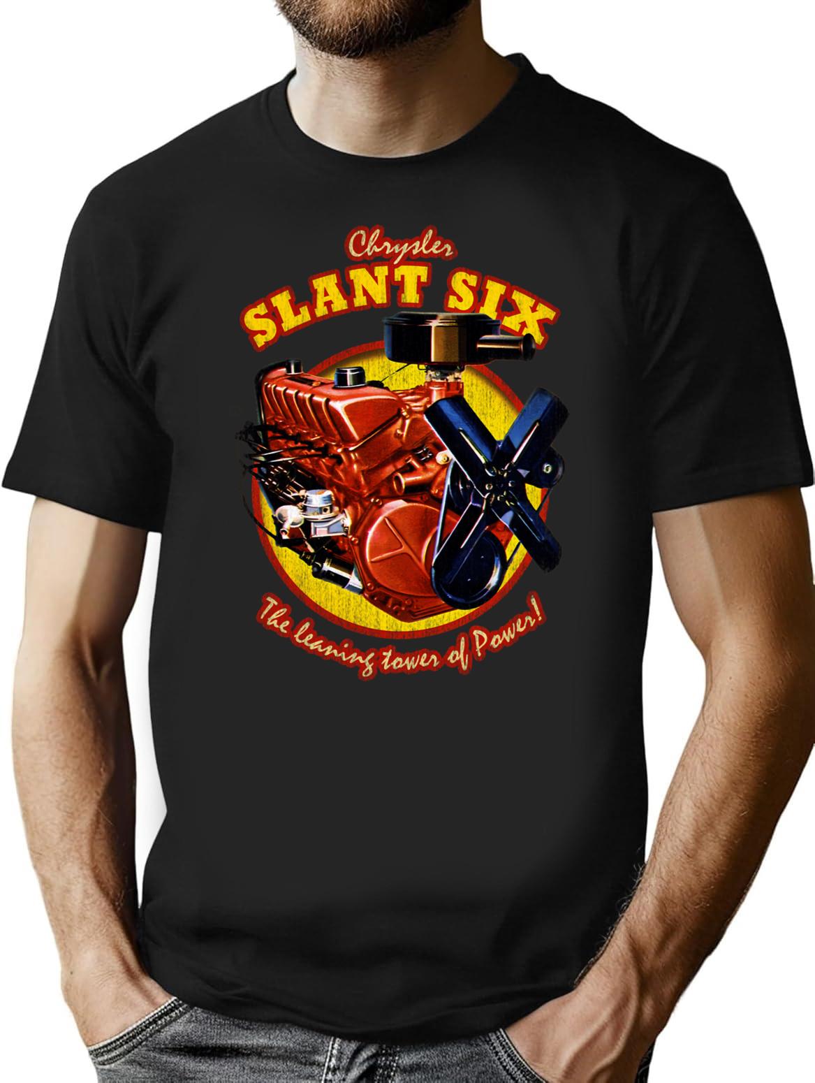 Slant 6 T-Shirt for Men & Women, T-Shirts Graphic Tee - Black
