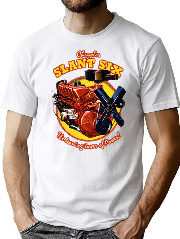 Slant 6 T-Shirt for Men & Women, T-Shirts Graphic Tee - White