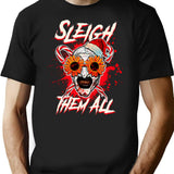 Sleigh Them All Sunflower Sunglasses Horror Clown Movie Art Terrifier 2 T-Shirt for Men & Women, T-Shirts Graphic Tee - Black