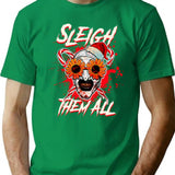 Sleigh Them All Sunflower Sunglasses Horror Clown Movie Art Terrifier 2 T-Shirt for Men & Women, T-Shirts Graphic Tee - Green