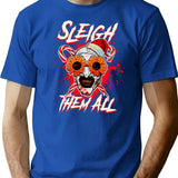 Sleigh Them All Sunflower Sunglasses Horror Clown Movie Art Terrifier 2 T-Shirt for Men & Women, T-Shirts Graphic Tee - Blue