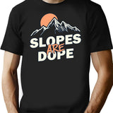 Slopes are Dope Funny Skiing Premium Heavyweight Cotton T-Shirt - Black
