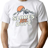 Slopes are Dope Funny Skiing Premium Heavyweight Cotton T-Shirt - White