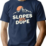 Slopes are Dope Funny Skiing Premium Heavyweight Cotton T-Shirt - Navy