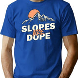 Slopes are Dope Funny Skiing Premium Heavyweight Cotton T-Shirt - Blue