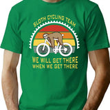 Sloth Cycling Team T-Shirt for Men & Women, T-Shirts Graphic Tee - Green