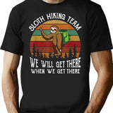 Sloth Hiking Team Funny Hiking Team Gift For Sloth Lover T-Shirt for Men & Women, T-Shirts Graphic Tee - Black