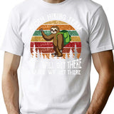 Sloth Hiking Team Funny Hiking Team Gift For Sloth Lover T-Shirt for Men & Women, T-Shirts Graphic Tee - White