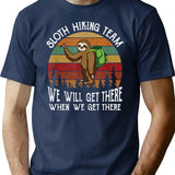Sloth Hiking Team Funny Hiking Team Gift For Sloth Lover T-Shirt for Men & Women, T-Shirts Graphic Tee - Navy
