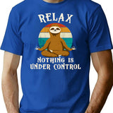 Sloth Yoga Funny Retro Vintage Gift T-Shirt for Men & Women, T-Shirts Graphic Tee - Blue