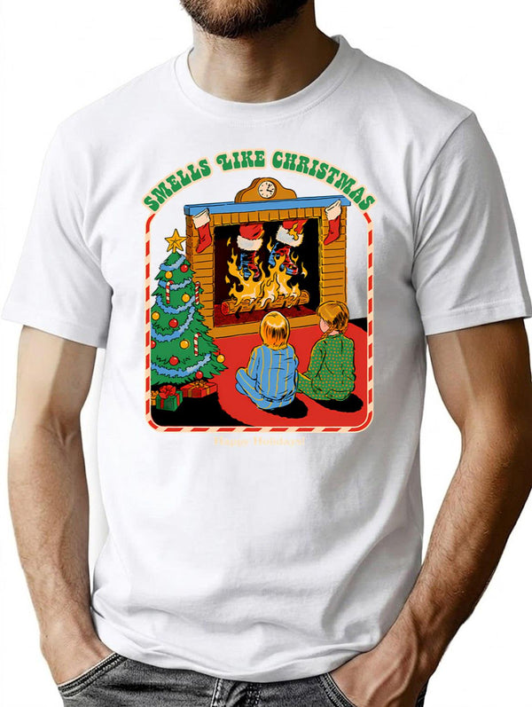 Smells Like Christmas T-Shirt for Men & Women, T-Shirts Graphic Tee - White