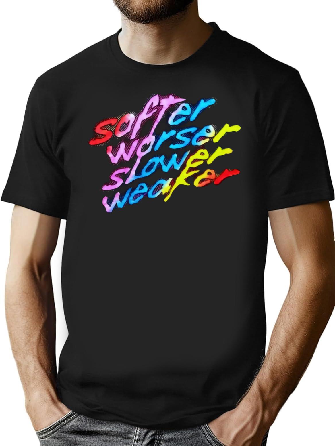 Softer Worser Slower Weaker Premium Heavyweight Cotton T-Shirt - Black