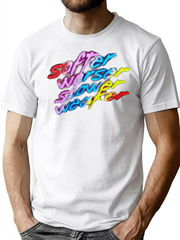 Softer Worser Slower Weaker Premium Heavyweight Cotton T-Shirt - White